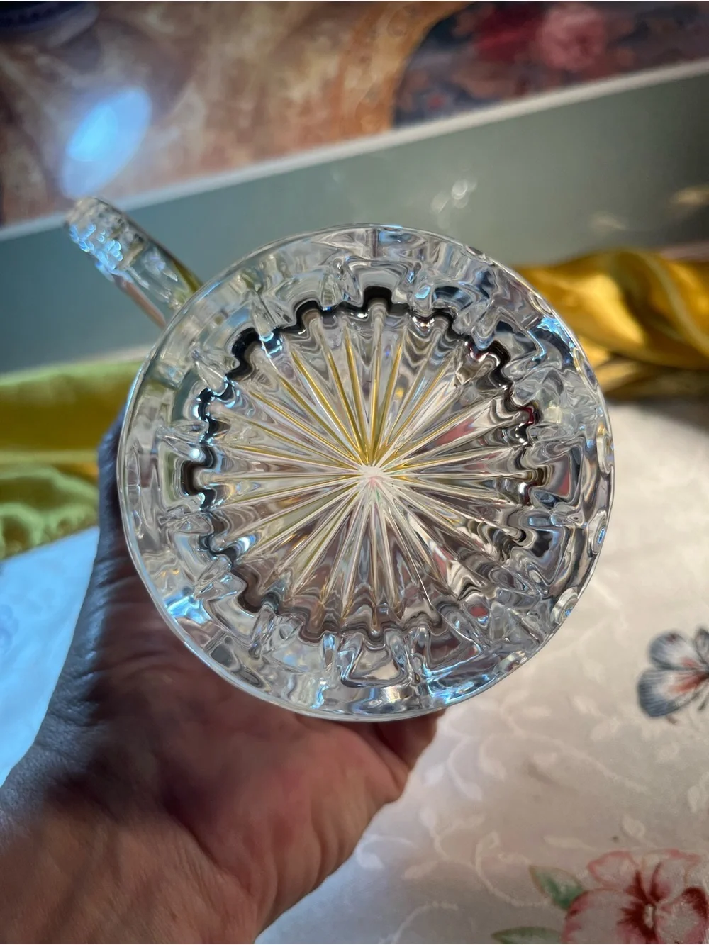 Crystal Cut Glass Pitcher - Clear Glass Beverage Server